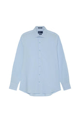 Regular Fit Overdye Poplin Shirt With Open Collar